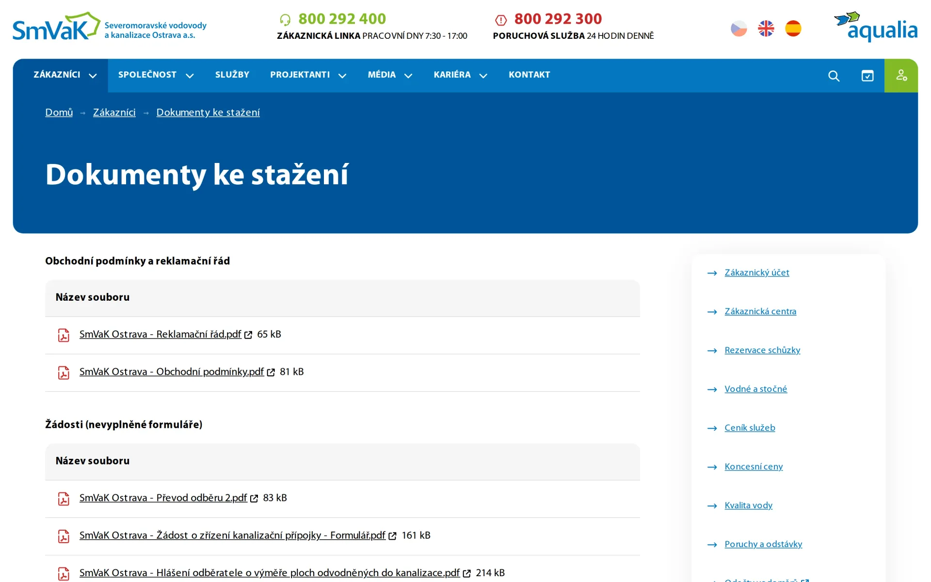 Knihovna dokumentů ke stažení rozdělená do skupin