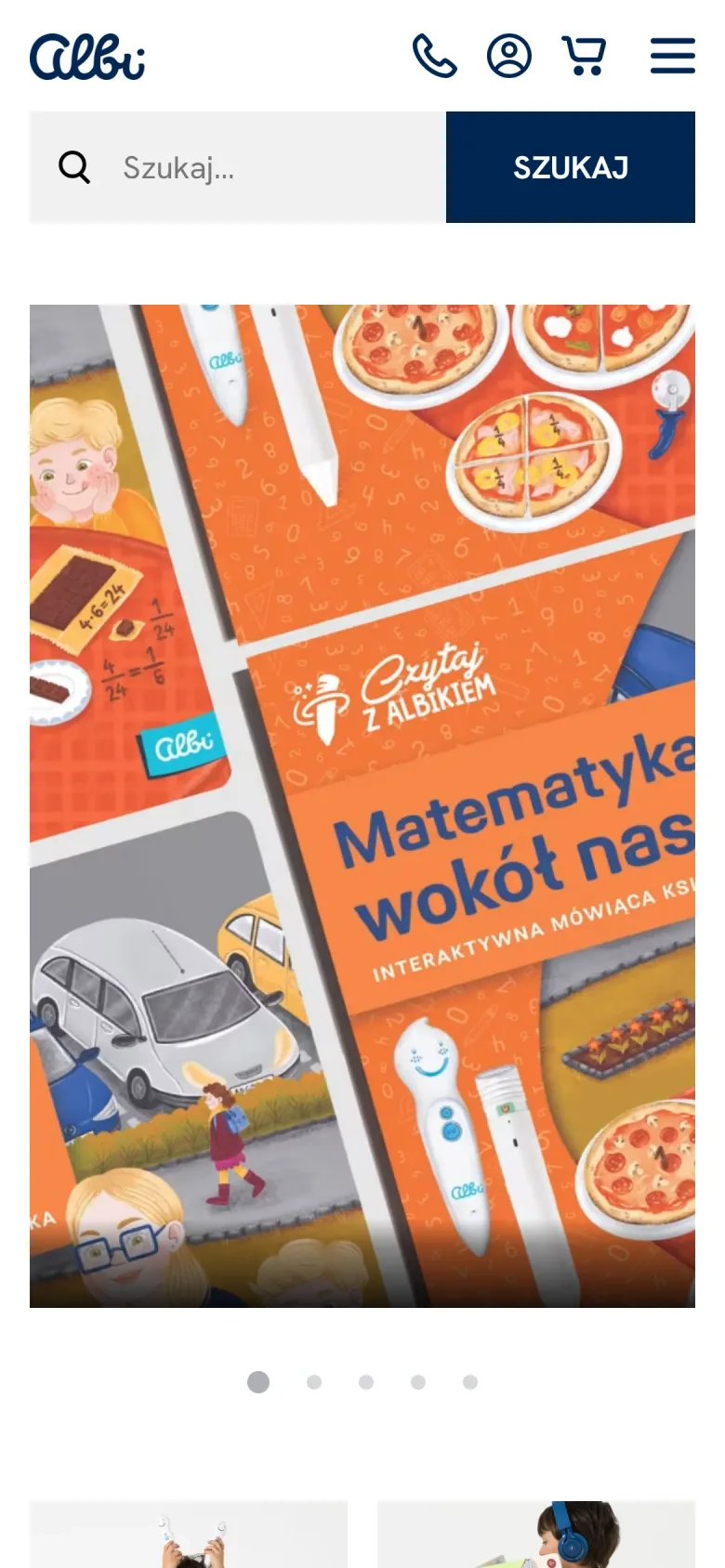 Úvodní stránka polského e-shopu albipolska.pl na mobilu