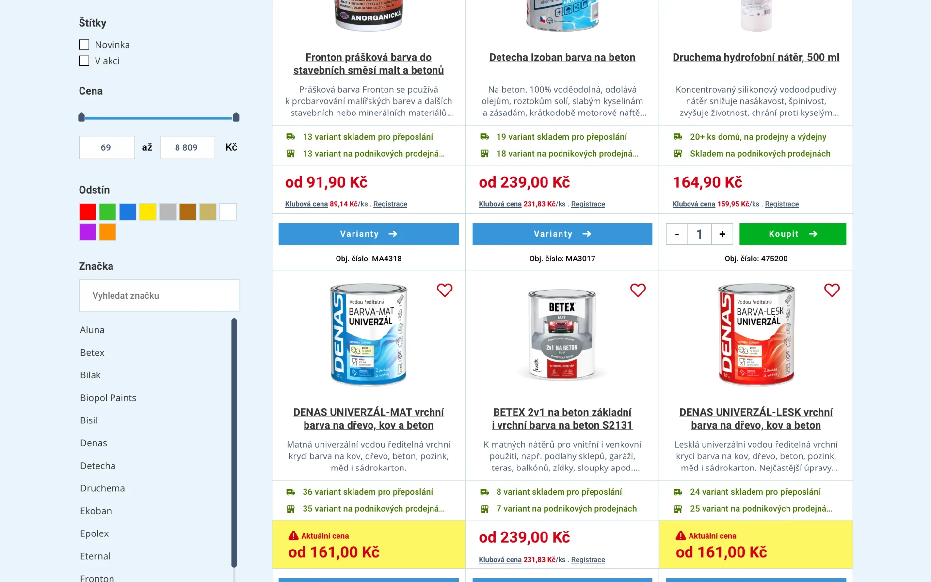 Kategorie Barvy na beton a bazény s filtry podle ceny, odstínu a značky a s nabídkou produktů