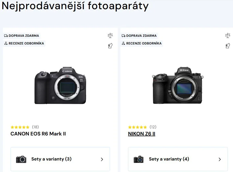 Nejprodávanější fotoaparáty na e-shopu FotoŠkoda