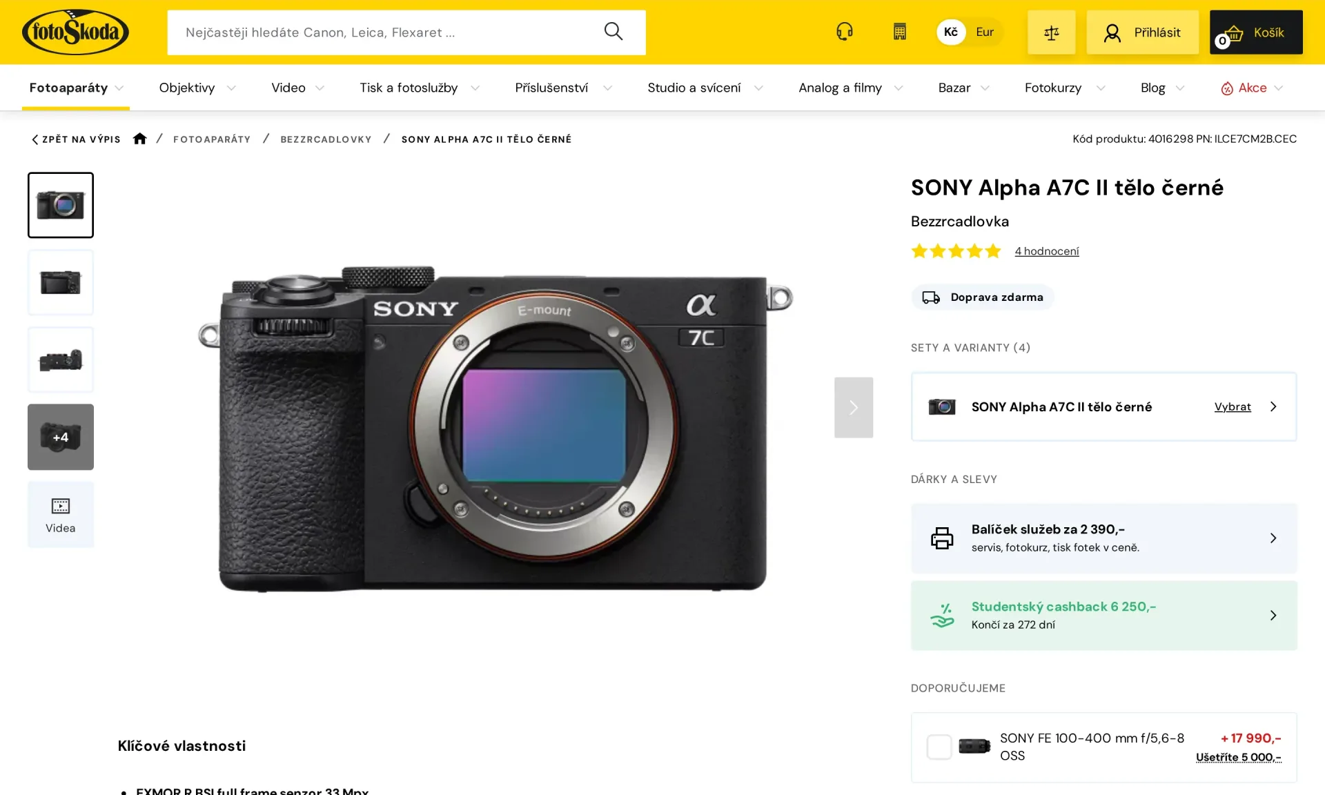 Detail produktu na e-shopu FotoŠkoda
