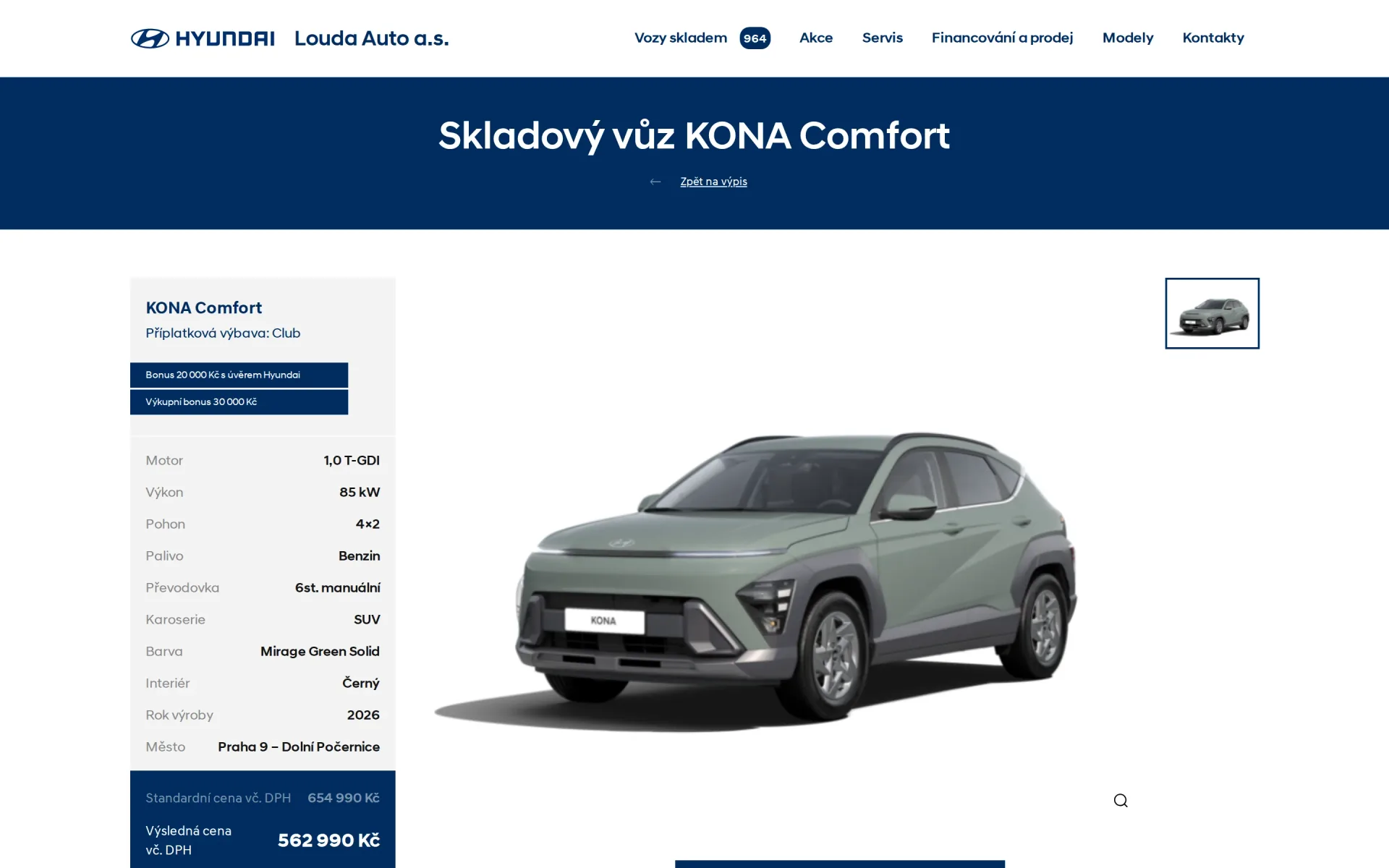 Dealerský web Hyundai