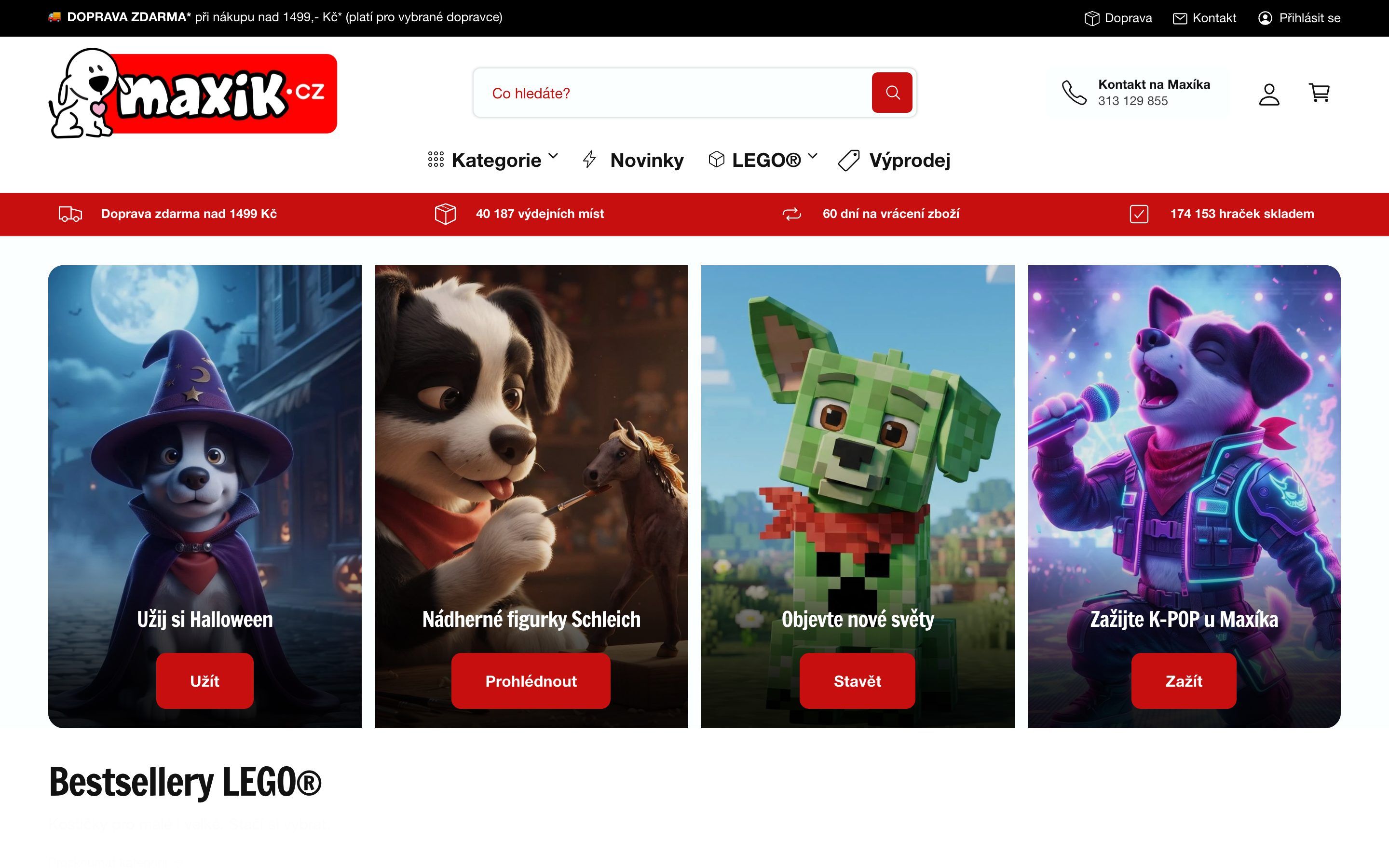 E-shop s hračkami Maxík na platformě Shopify