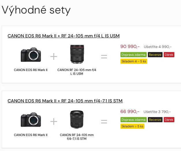 Výhodné sety fotoaparátu a objektivu na e-shopu FotoŠkoda