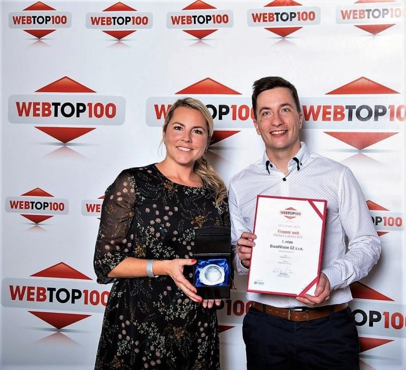 Předání ceny WebTop100 2019 za firemní web GrandOptical